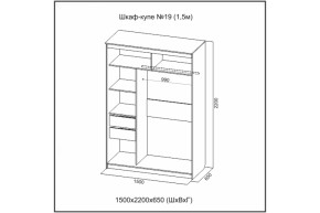 Шкаф-купе №19 (1.5м) Инфинити Анкор (sv) в Нюрбе - nurba.mebelnovo.ru | фото