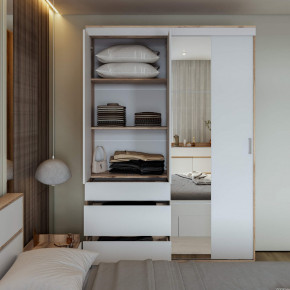 Шкаф-купе Брауни 1.5м в Нюрбе - nurba.mebelnovo.ru | фото